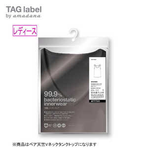 TAG label by amadana レディース ベア天竺Vネックタンクトップ S ブラックS ATTTV1