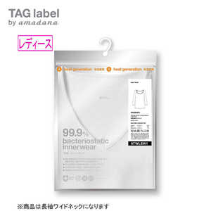 TAG label by amadana レディース 発熱長袖ワイドネック S ホワイトS ATWLSW1