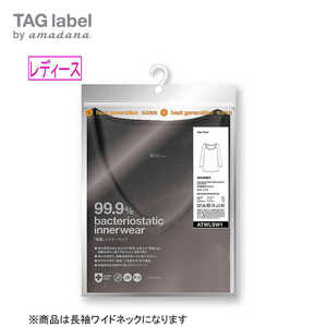 TAG label by amadana レディース 発熱長袖ワイドネック S ブラックS ATWLSW1