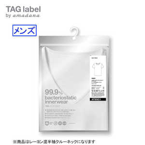 TAG label by amadana メンズ レーヨン混半袖クルーネック L ホワイトL ATSSC1
