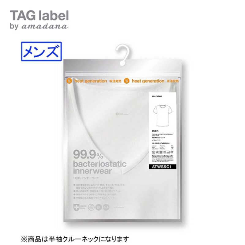 TAG label by amadana TAG label by amadana メンズ 発熱半袖クルーネック M ホワイトM ATWSSC1 ATWSSC1