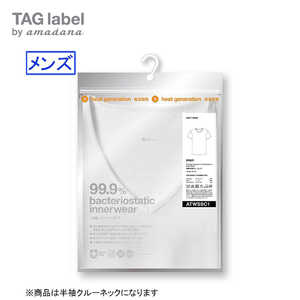 TAG label by amadana メンズ 発熱半袖クルーネック M ホワイトM ATWSSC1