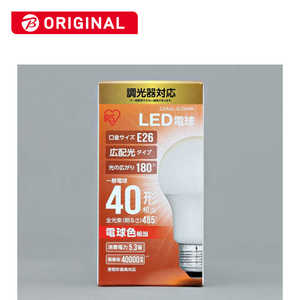アイリスオーヤマ　IRIS OHYAMA LED電球 ECOHiLUX(エコハイルクス) ホワイト E26 電球色 40W相当 一般電球形 広配光 LDA5L-G/D4BK