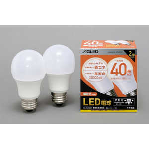 AGLED LED電球(一般電球形[広配光]･全光束485lm/2個入) [E26/電球色] LDA5L-G-4T6-E2P