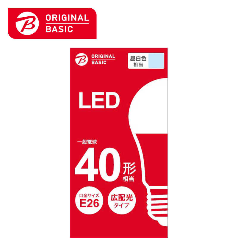 ORIGINALBASIC ORIGINALBASIC LED電球 E26 広配光 40形相当 昼白色 LDA4N-G4BCB LDA4N-G4BCB