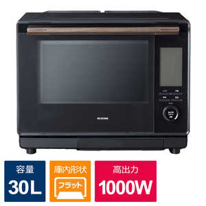 アイリスオーヤマ　IRIS OHYAMA コンベクションスチームオーブンレンジ 30L フラット ブラック MS-F3002-B