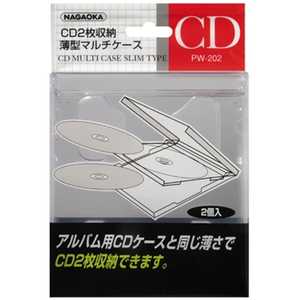 ナガオカ CD薄型マルチケース 透明 PW-202