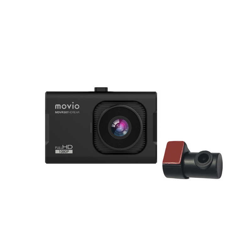 ナガオカ ナガオカ 高画質HDリアカメラ搭載 前後2カメラドライブレコーダー MOVIO ブラック [前後カメラ対応 /Full HD（200万画素） /セパレート型] MDVR307HDREAR MDVR307HDREAR