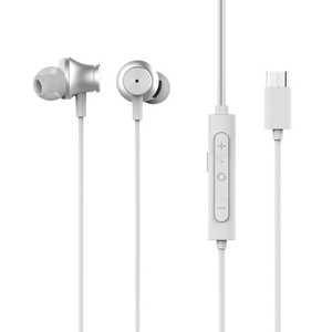 ナガオカ イヤホン カナル型 Type-C NAGAOKA ［ ノイズキャンセリング対応 / USB ］ シルバー NTYPEC02SV