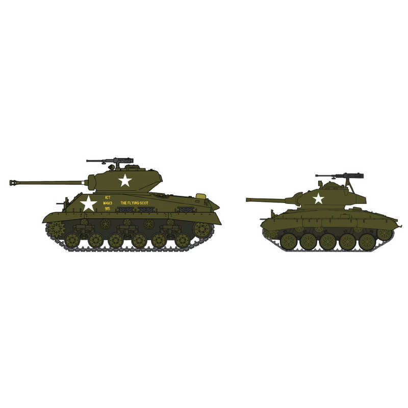 長谷川製作所 長谷川製作所 1/72 M4A3E8シャーマン＆ M24チャーフィー“アメリカ陸軍主力戦車コンボ  