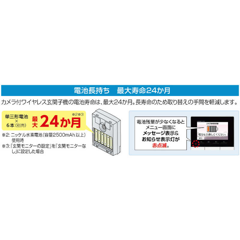 アイホン テレビドアホンワイヤレスセット 親機 スノーホワイト 玄関子機 シャイニングシルバー KM-77 - 4