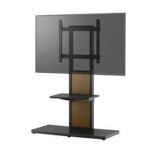 朝日木材 40～55V型対応 棚付き壁寄せスタンド　ブラックグレイン AS-WA800