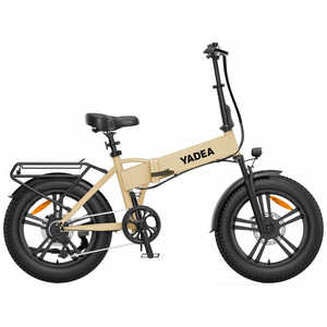 YADEA 折りたたみ電動アシスト自転車 20インチ [7段変速] ベージュ 【組立商品につき返品不可】 HNT01BE