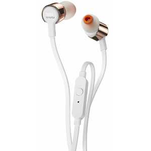 JBL 有線イヤホン カナル型 ［リモコン・マイク対応/ φ3.5mm ミニプラグ］ ローズゴールド JBLT210RGD