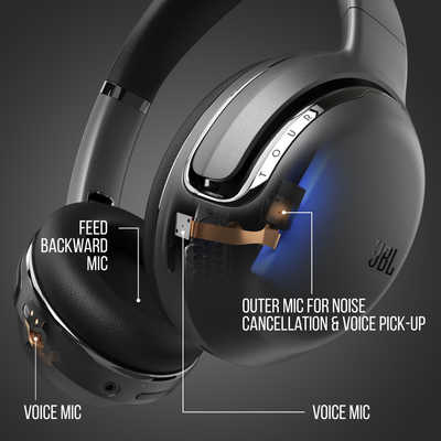JBL ワイヤレスヘッドホン ノイズキャンセリング対応 ブラック
