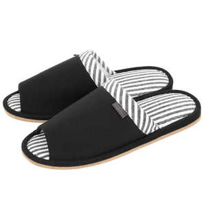 オクムラ monochrome モノクロカフス外縫い LL スリッパ ブラック AAAA6917 オクムラ monochrome モノクロカフス外縫い LL スリッパ ブラック AAAA6917