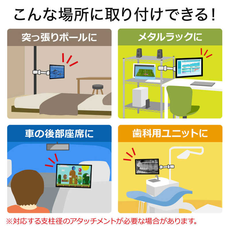 サンワサプライ 支柱取り付け液晶モニタアーム CR-LA354 の通販 | カテゴリ：パソコン・周辺機器・プリンター | サンワサプライ  家電通販のコジマネット - 全品代引き手数料無料