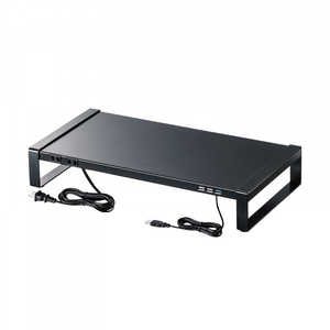 サンワサプライ 電源タップ+USBハブ付き机上ラック(W500) MRLC204BKN サンワサプライ 電源タップ+USBハブ付き机上ラック(W500) MRLC204BKN