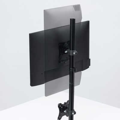 サンワサプライ デュアルモニターアーム(上下・2画面) CR-LAC211BK の