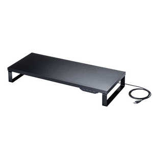 サンワサプライ USBハブ付モニター台(ブラック) MRLC215BK サンワサプライ USBハブ付モニター台(ブラック) MRLC215BK