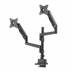 サンワサプライ モニターアーム(デュアル・ガススプリング式・支柱タイプ) CR-LAC2407BK