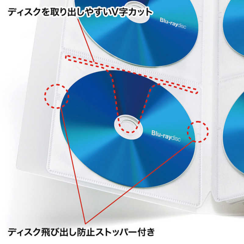 サンワサプライ サンワサプライ Blu-ray/DVD/CD用ファイルケース 104枚収納 クリア FCD-FLBD104CL FCD-FLBD104CL