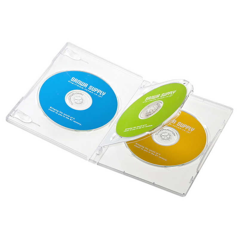 サンワサプライ サンワサプライ CD･DVD･ブルーレイ用 [30枚収納] DVDトールケース 3枚収納x10 クリア DVD-TN3-10CL DVD-TN3-10CL