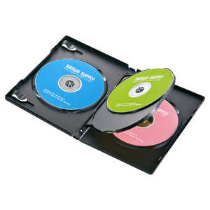 サンワサプライ CD･DVD･ブルーレイ用 [40枚収納] DVDトールケース 4枚収納x10 ブラック DVD-TN4-10BKN