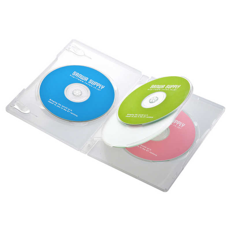 サンワサプライ CD DVD ブルーレイ用 40枚収納 DVD-TN4-10CL DVDトールケース 4枚収納x10 クリア 超定番