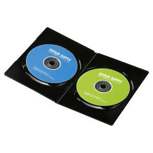 サンワサプライ CD･DVD･ブルーレイ用 [20枚収納] スリムDVDトールケース 2枚収納x10 ブラック DVD-TU2-10BKN