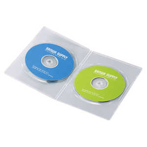 サンワサプライ CD･DVD･ブルーレイ用 [20枚収納] スリムDVDトールケース 2枚収納x10 クリア DVD-TU2-10CLN