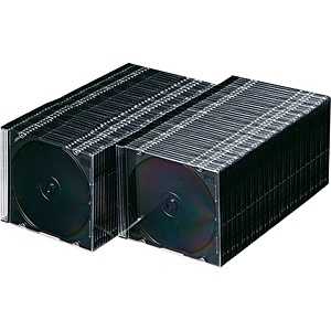 サンワサプライ CD/DVD/Blu-ray対応収納ケース (1枚収納×100セット･マットブラック) FCD-PU100MBK