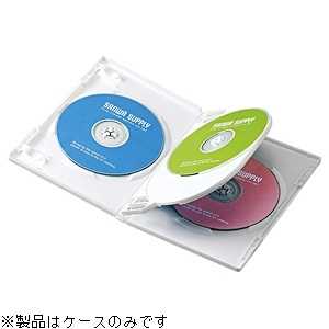 サンワサプライ CD/DVD/Blu-ray対応収納トールケース (4枚収納×3セット) DVD-TN4-03W
