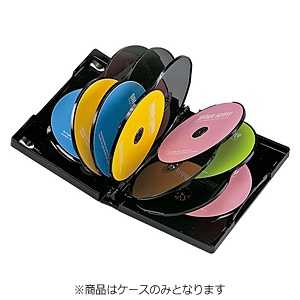 サンワサプライ CD/DVD/Blu-ray対応収納トールケース (12枚収納) DVD-TW12-01BK