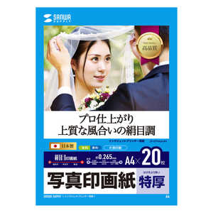 サンワサプライ インクジェット写真印画紙・絹目 JP-EP4NA4N サンワサプライ インクジェット写真印画紙・絹目 JP-EP4NA4N
