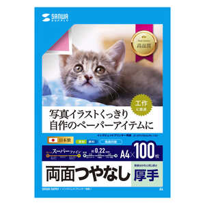サンワサプライ インクジェット用両面印刷紙・厚手(大容量) JP-ERV5NA4N-100 サンワサプライ インクジェット用両面印刷紙・厚手(大容量) JP-ERV5NA4N-100