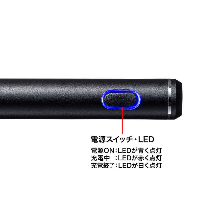 サンワサプライ サンワサプライ 〔タッチペン：静電式〕　充電式極細タッチペン ブラック PDA-PEN47BK PDA-PEN47BK