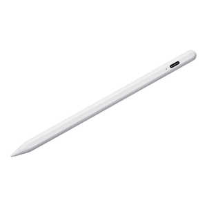 サンワサプライ 〔タッチペン：iPad用・汎用/USB-A充電式〕ハイブリッド充電式極細タッチペン ホワイト PDA-PEN58W