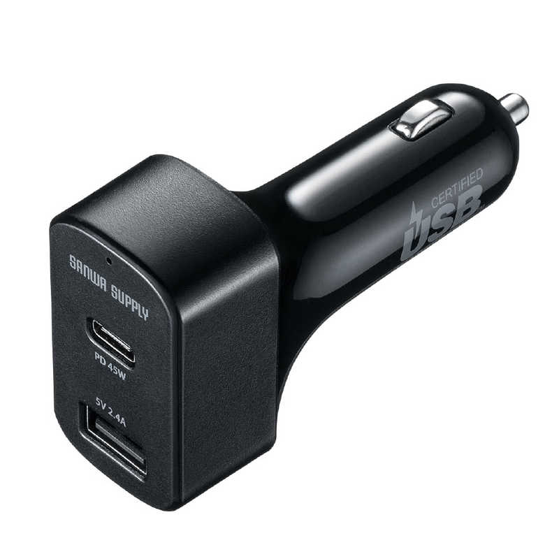 サンワサプライ サンワサプライ USB Power Delivery対応カーチャージャー(2ポート)PD45W対応 CAR-CHR77PD CAR-CHR77PD