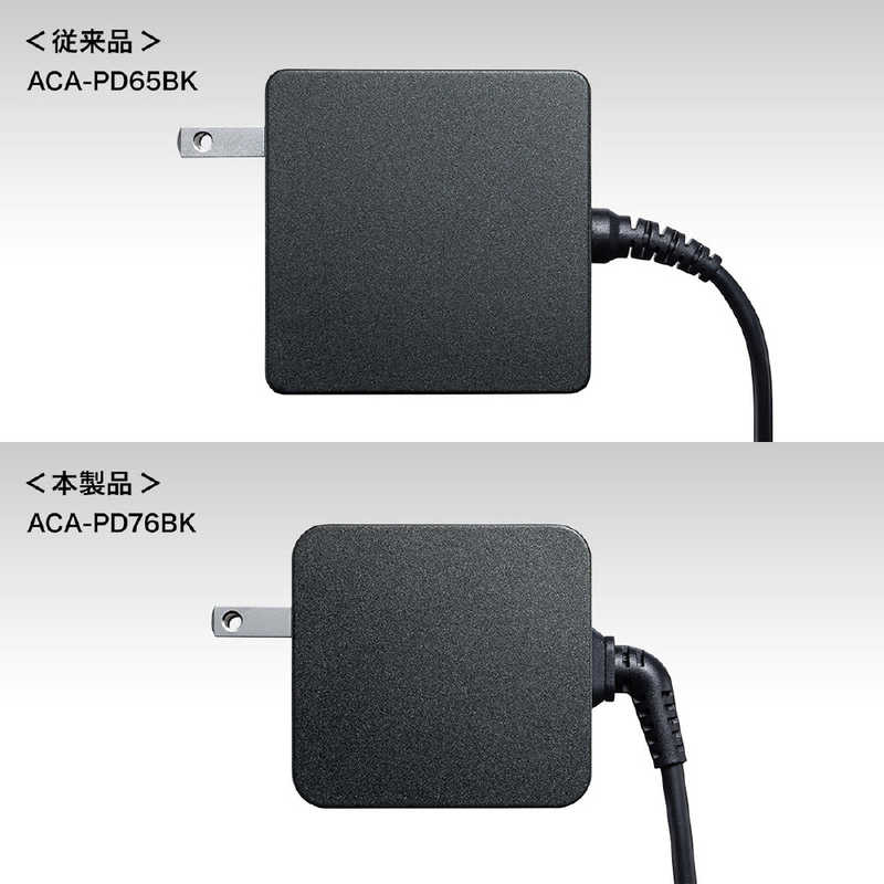 サンワサプライ サンワサプライ AC ⇔ USB-C充電器 ノートPC･タブレット対応 65W [1.8m /USB Power Delivery対応] ACA-PD76BK ACA-PD76BK