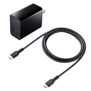 サンワサプライ USB PD対応AC充電器（PD45W・TypeCケーブル付き） ACA-PD80BK ACA-PD80BK