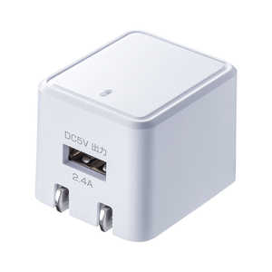 サンワサプライ キューブ型USB充電器（2.4A・ホワイト） ACA-IP79W ACA-IP79W