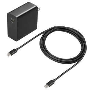 サンワサプライ USB PD対応AC充電器(PD65W・TypeCケーブル付き) ACA-PD91BK サンワサプライ USB PD対応AC充電器(PD65W・TypeCケーブル付き) ACA-PD91BK