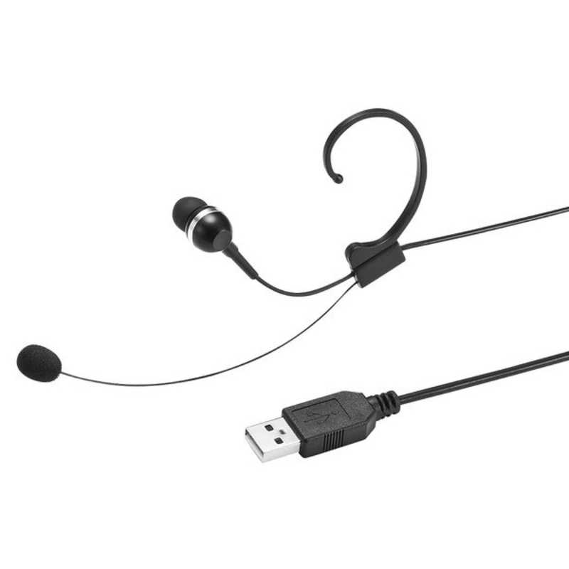 サンワサプライ サンワサプライ ヘッドセット ブラック [USB/片耳/イヤフックタイプ] MM-HSU04BK MM-HSU04BK