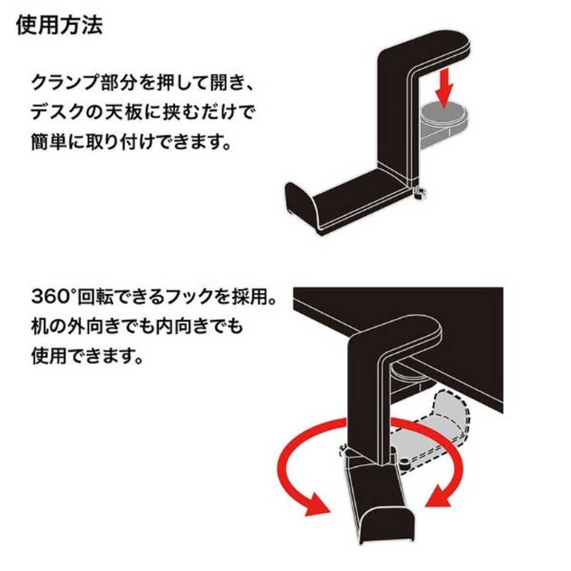 サンワサプライ サンワサプライ 回転式ヘッドホンフック(ブラック) PDA-STN18BK PDA-STN18BK