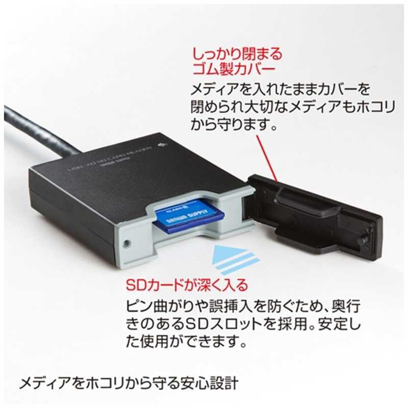 サンワサプライ サンワサプライ USB3.0 SDカードリーダー ADR-3SDUBK ADR-3SDUBK