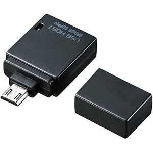 サンワサプライ USB変換アダプタ(USB A→USB microB 接続) AD-USB19BK