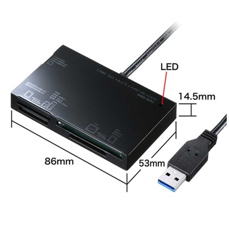 サンワサプライ サンワサプライ USB3.0 カードリーダー ADR-3ML35BK ADR-3ML35BK