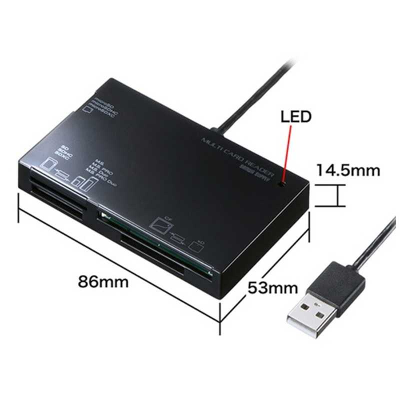 サンワサプライ サンワサプライ USB2.0 カードリーダー ADR-ML19BK ADR-ML19BK