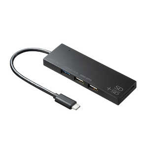 サンワサプライ USB Type Cコンボハブ カードリーダー付き USB-3TCHC16BK サンワサプライ USB Type Cコンボハブ カードリーダー付き USB-3TCHC16BK
